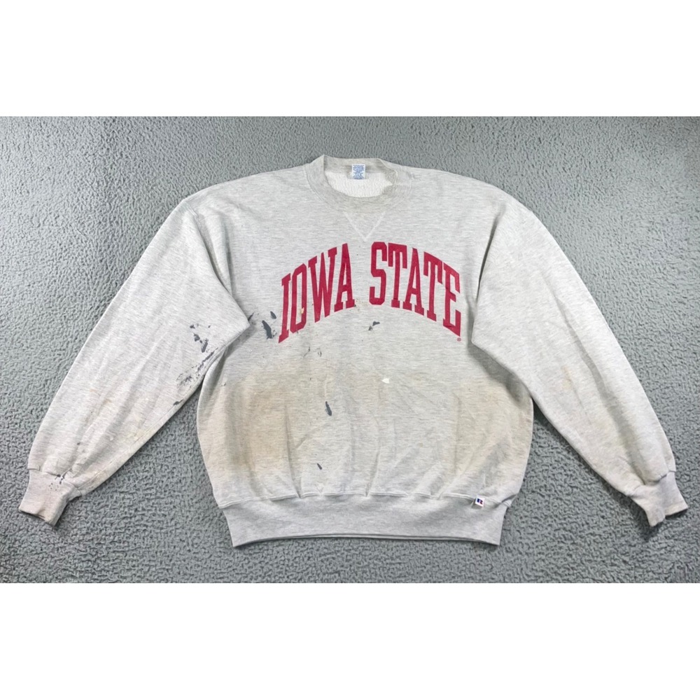Vintage Russell Athletic Sweatshirt Men XL Iowa State Thrashed 90s V-Stitched - Picture 2 of 10